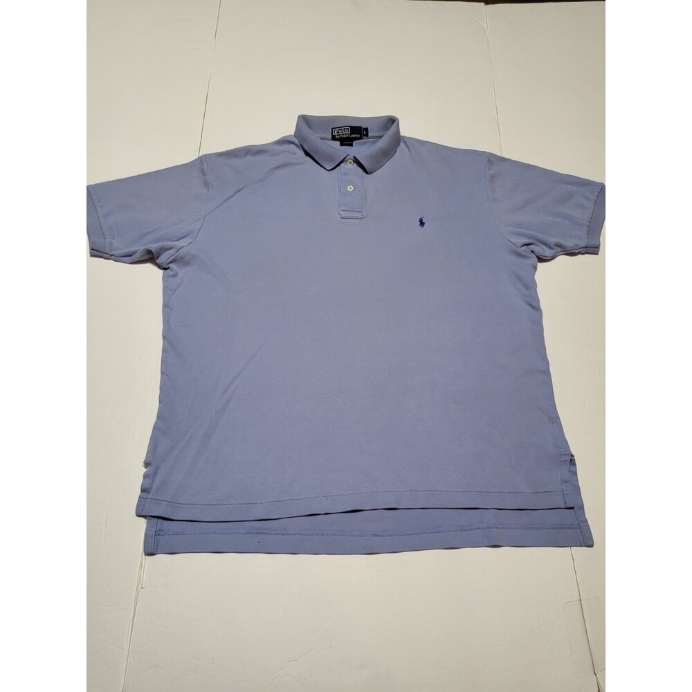 (#19)Polo Ralph Lauren Blue Short Sleeve 100% Cotton Size Men's Large